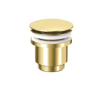 Herzbach LIVING Ablaufventil mit/ohne Staufunktion rund PVD Gold, 11.462500.1.03 11.462500.1.03