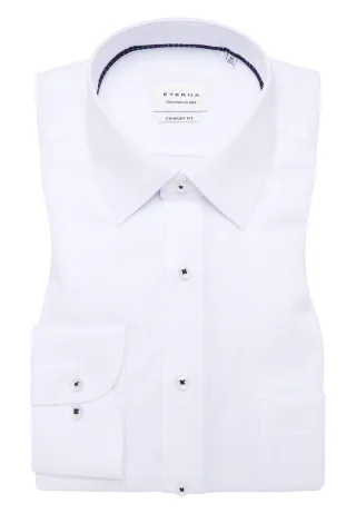 ETERNA - Hemd Natté Langarm weiß - Gr. - 45/Langarm - 65cm