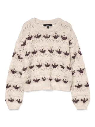 VERO MODA - VMIDELLE LS O-NECK PULLOVER pink dogwood - Gr. - XS