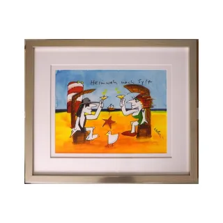 Udo Lindenberg Original Aquarell 2016 "Heimweh nach Sylt" ca. 72 x...
