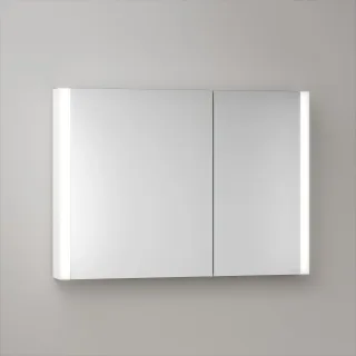 KEUCO Royal Atlas LED Spiegelschrank 100 x 71 x 12,7 cm mit 2 Türen, asymmetrisch, Spiegelheizung, A 211201450047
