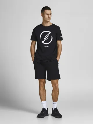 JACK&JONES - JPSTGORDON BRADLEY SWEAT SHORTS MID NOOS black - Gr. - XL
