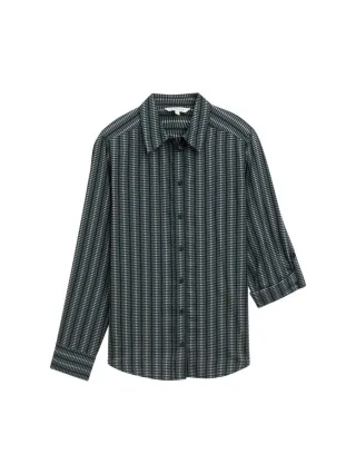 Tom Tailor - Gemusterte Bluse blau - Gr. - 36