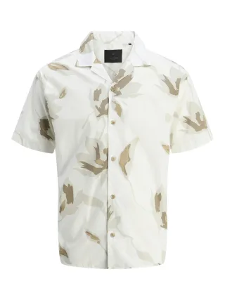 JACK&JONES - JPRBLAPALERMO PRINT RESORT S/S SHIRT cloud dancer - Gr. - S