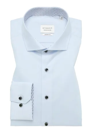 ETERNA - Original Shirt Popeline Langarm himmelblau - Gr. - 45/Langarm - 65cm