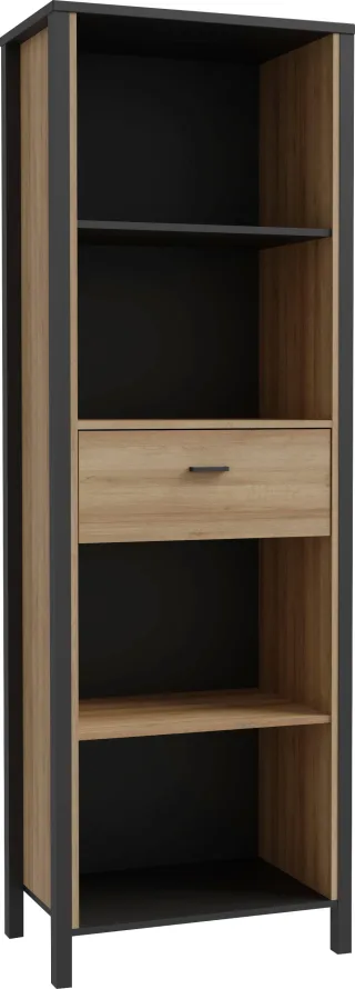 FORTE Aktenregal "High Rock" mit Tür, 4 offene Fächer, Industrial-Stil, 65x194 cm