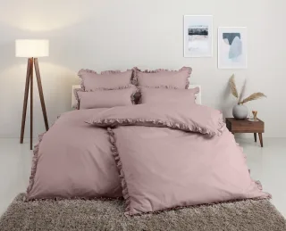 OTTO home Bettwäsche "Violetta in Gr. 135x200 oder 155x220 cm" 2 Stk. Bettwäsche aus Baumwolle, romantische Bettwäsche mit Volants