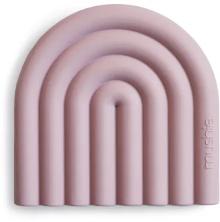 Mushie Silikon Beißspielzeug Rainbow Mauve