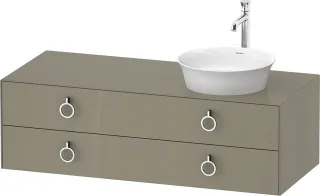 Duravit White Tulip Konsolenwaschtischunterbau wandhängend Stein Grau Hochglanz 1300x550x408 mm - WT WT4992RH2H2