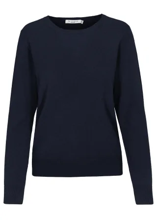 IN LINEA - NOS Pullover, Rundhals 615 navy - Gr. - 36