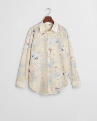 GANT - Relaxed Fit Bluse aus Baumwolle und Seide mit Blumen-Print - Gr. - 38