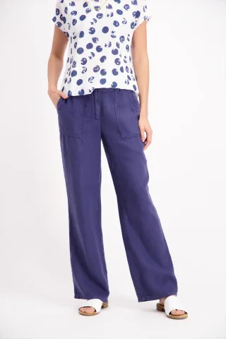 signe nature - Uni-Leinenhose blau - Gr. - 38