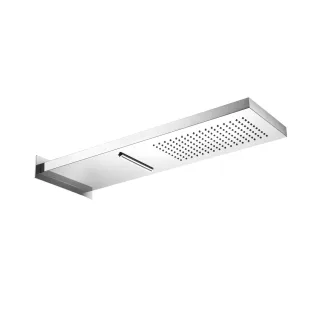 Herzbach spa ix regen/schwall slim ap 539x165, Edelstahl matt gebürstet, 11.661600.2.09 11.661600.2.09