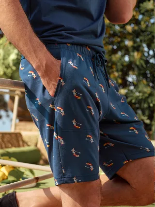 CALIDA - MEN Shorts retro blue - Gr. - L