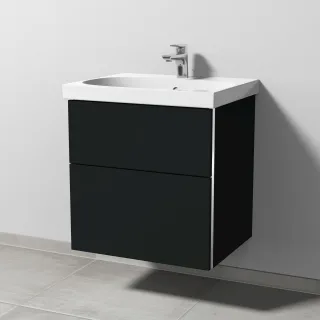 Sanipa 3way Waschtischunterbau zu Geberit Acanto Waschtisch mit 2 Auszügen, Vulkan-Matt BP4151V