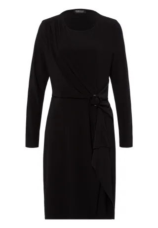 FRANK WALDER - Kleid WINTER ROMANCE mit weich fließenden Volants schwarz - Gr. - 44