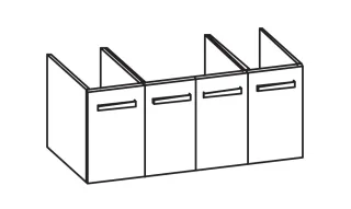 Artiqua 413 Waschtischunterschrank für Smyle Square 500253, 500225, (ehem. 120520, 120523) Castello  413-WU4T-K148-7136-426