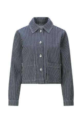 Rich & Royal - Striped denim jacket denim blue - Gr. - 38