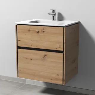 Sanipa Twiga Keramik-Set Design mit 2 Auszügen, Eiche Natural-Touch SL24485