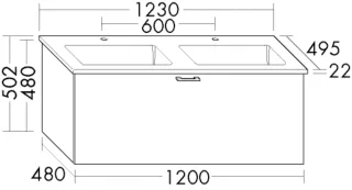 Burgbad Keramik Waschtisch-Set Sys30 PG4 Sana Schilf Ultramatt/Alpinweiss, SFOJ123F5768C0001 SFOJ123F5768C0001