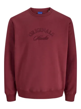 JACK&JONES - JORBLEECKER BRANDING SWEAT CREW BF Tibetan Red - Gr. - XL