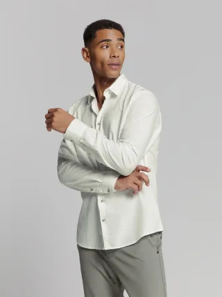 No Excess - Shirt Solid With Linen white - Gr. - M