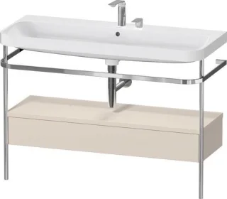 Duravit Happy D.2 Plus c-shaped Set mit Metallkonsole und Schubkasten Taupe Supermatt 1175x490x850 m HP4844E83830000