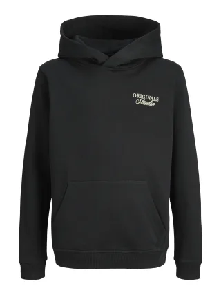 JACK&JONES - JORNORREBRO TYPO BACK SWEAT HOOD SN JNR Black - Gr. - 176