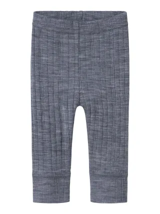 NAME IT - NBMWANG WOOL NEEDLE LONGJOHN SOLID NOOS folkstone gray - Gr. - 62