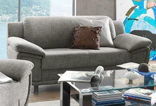 TRENDMANUFAKTUR 2-Sitzer "Rondo, Breite 178 cm, breite Armlehnen, Füße schwarz" Couch wahlweise mit Federkern und in verschiedenen Bezügen bestellbar