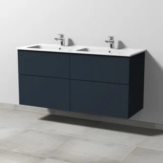 Sanipa 3way Waschtischunterbau zu Duravit ME by Starck Waschtisch mit 4 Auszügen, Marine-Matt SP7281R