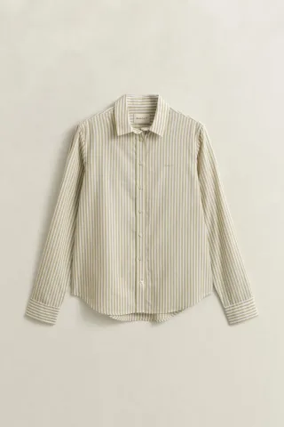 GANT - Regular Fit Classic Popeline Hemd mit Streifen country beige - Gr. - 40
