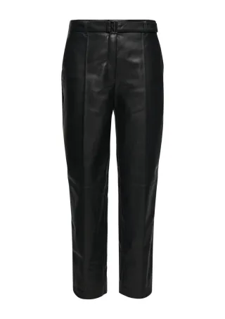 s.Oliver BLACK LABEL - Pants aus Kunstleder mit Gürtel schwarz - Gr. - 44