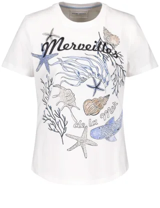 GERRY WEBER Edition - T-Shirt mit maritimem Frontprint off-white - Gr. - 38
