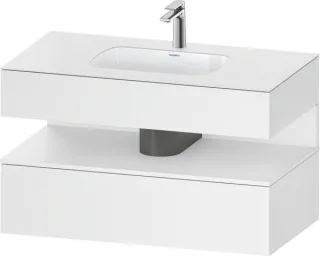 Duravit Qatego Einbauwaschtisch mit Konsolenwaschtischunterbau Weiß Matt 1000x550x600 mm - QA4786018 QA4786018180000