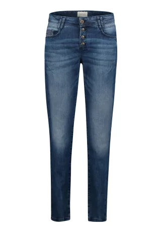 CARTOON - Boyfriend-Hose blue used denim - Gr. - 36