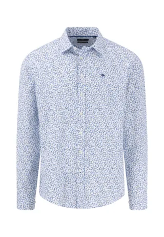 Fynch Hatton - Hemd mit Allovermuster blau - Gr. - XL