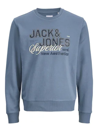 JACK&JONES - JJELOGO SWEAT CREW NECK 2 COL SS26 Blue Mirage - Gr. - S