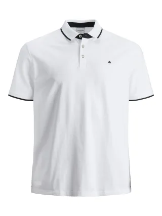 JACK&JONES - JJEPAULOS POLO SS NOOS PLS white
