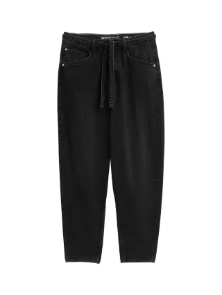 Denim Tom Tailor - TTADEA BARREL Jeans mit Gürtel black denim - Gr. - XXL