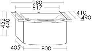 Burgbad Keramik Waschtisch-Set YSO PG2 HGL Anthrazit Ultramatt/Schwarz Matt, SFAD081F5754C0038 SFAD081F5754C0038
