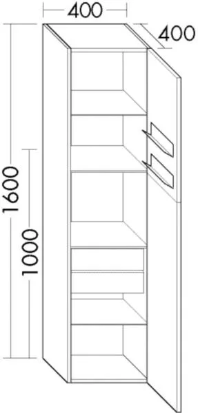 Burgbad Hochschrank rc40 System PG2 1600x400x400 Eiche Finline Hell, HSNZ040LF4107 HSNZ040LF4107