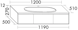 Burgbad Glas Waschtisch-Set rc40 Grau Ultramatt/Weiß Matt, SGAR120F5761A0066 SGAR120F5761A0066