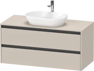 Duravit Ketho.2 Konsolenwaschtischunterbau wandhängend Taupe Matt 1200x550x568 mm - K24897091910000 K24897091910000