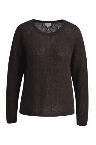 Milano Italy - roundneck raglan pullover mocca - Gr. - M