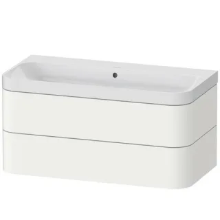 Duravit Happy D.2 Plus c-shaped Set wandhängend Weiß Seidenmatt 975x490x480 mm - HP4348N3636 HP4348N3636