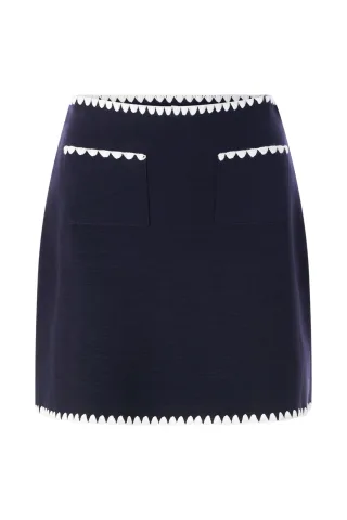 Rich & Royal - Skirt with Crochet Details midnight blue - Gr. - S