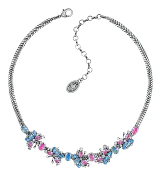 konplott - Halskette - Butterfly Dance blau/pink