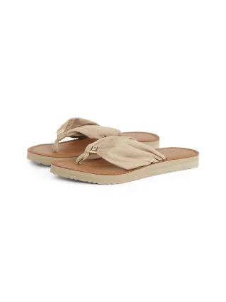 Tommy Hilfiger Zehentrenner "TH ELEVATED BEACH SANDAL", Sommerschuh, Bequemschuh, Flats, Schlappen mit TH-Schmuckelement