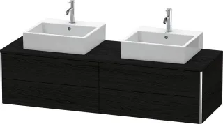Duravit XSquare Konsolenwaschtischunterbau wandhängend Eiche Schwarz Matt 1600x548x400 mm - XS4917B1 XS4917B1616